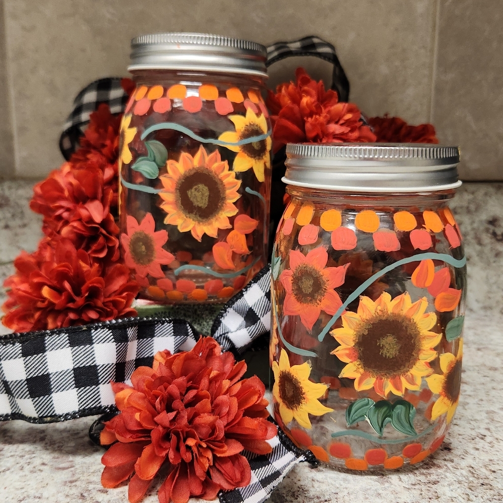 Hand Painted Decorative Jars